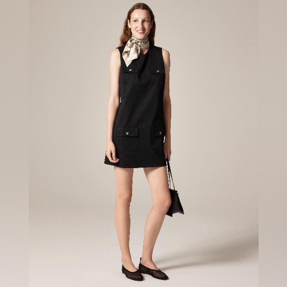 J.Crew Patch-pocket shift dress in stretch chino CN565